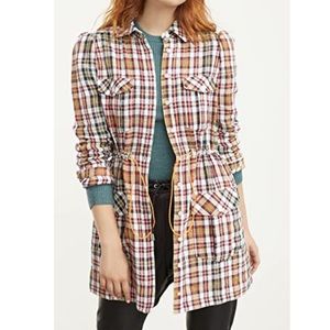 Veronica Beard red plaid Corinne shirt dress